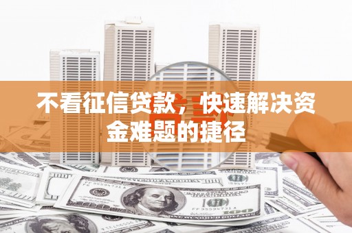 玄武不看征信贷款，快速解决资金难题的捷径