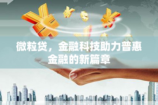 玄武微粒贷，金融科技助力普惠金融的新篇章