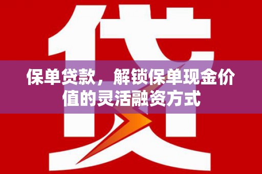 玄武保单贷款，解锁保单现金价值的灵活融资方式