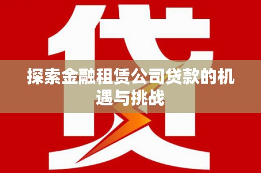 玄武探索金融租赁公司贷款的机遇与挑战