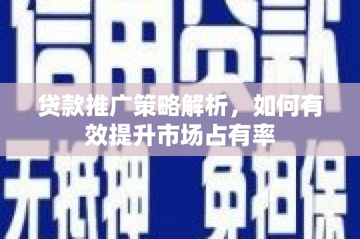 玄武贷款推广策略解析，如何有效提升市场占有率