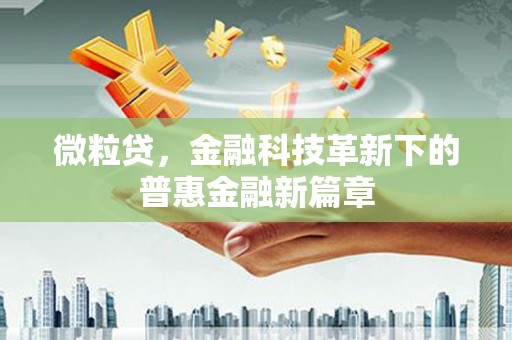 玄武微粒贷，金融科技革新下的普惠金融新篇章