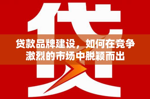 玄武贷款品牌建设，如何在竞争激烈的市场中脱颖而出