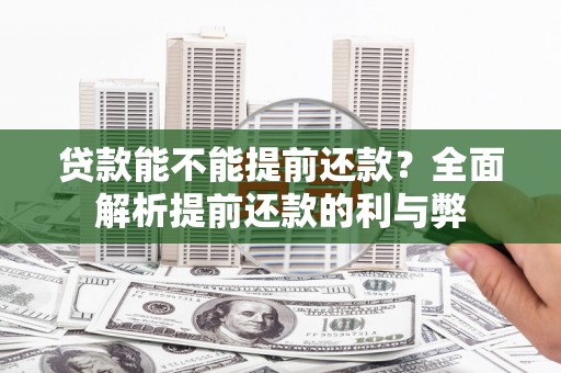 玄武贷款能不能提前还款？全面解析提前还款的利与弊
