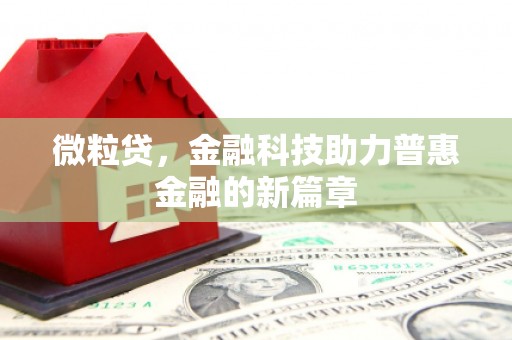 玄武微粒贷，金融科技助力普惠金融的新篇章
