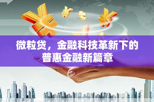 玄武微粒贷，金融科技革新下的普惠金融新篇章