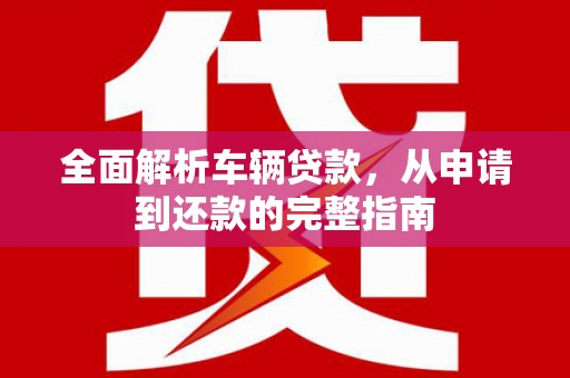 玄武全面解析车辆贷款，从申请到还款的完整指南
