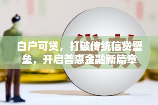 玄武白户可贷，打破传统信贷壁垒，开启普惠金融新篇章